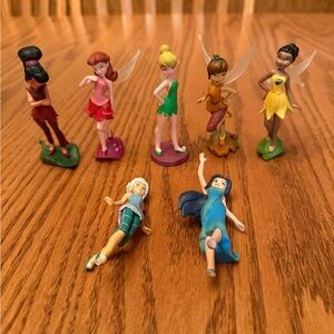 DISNEY TINKERBELL FAIRIES Figure Figurine Set of 7 AUTHENTIC DISNEY. See note.